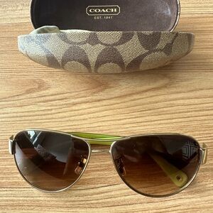 Coach Sunglasses HC 7009Q L024 Charity 9056/13 Green Aviators with Brown Lenses